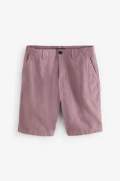 Chinoshorts Chino-Shorts aus Baumwolle und Leinen (1-tlg)