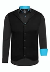 Rusty Neal Langarmhemd und Weste Schwarz/Blau