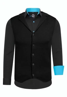 Rusty Neal Langarmhemd und Weste Schwarz/Blau Rusty Neal Langarmhemd und Weste Schwarz/Blau