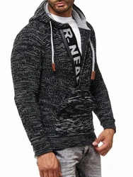 Rusty Neal Kapuzensweatshirt Schwarz/Braun/Hellblau/Dunkelgrau