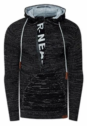 Rusty Neal Kapuzensweatshirt Schwarz/Braun/Hellblau/Dunkelgrau