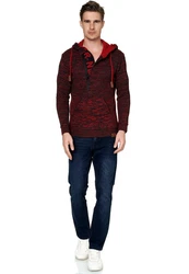 Rusty Neal Kapuzensweatshirt Dunkelrot/Rot/Braun