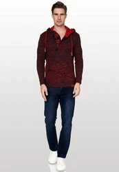 Rusty Neal Kapuzensweatshirt Dunkelrot/Rot/Braun
