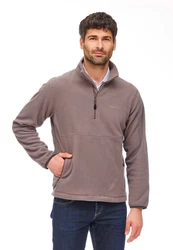 Jeff Green Fleecepullover Jona Braun/Beige/Grau/Lila