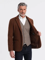 OMBRE Sakko Herren Sakko Braun/Khaki/Dunkelrot