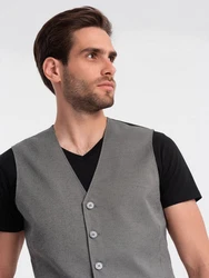 OMBRE Anzugweste Jacquard Herrenweste Casual Grau/Hellgrau/Dunkelgrau