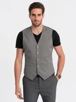OMBRE Anzugweste Jacquard Herrenweste Casual Grau/Hellgrau/Dunkelgrau