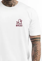 Neverless Print-Shirt Herren T-Shirt Backprint Good Vibes Only Lila/Weiß/Dunkelrot/Rot