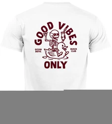 Neverless Print-Shirt Herren T-Shirt Backprint Good Vibes Only Lila/Weiß/Dunkelrot/Rot