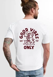 Neverless Print-Shirt Herren T-Shirt Backprint Good Vibes Only Lila/Weiß/Dunkelrot/Rot