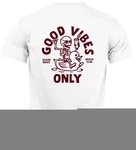 Neverless Print-Shirt Herren T-Shirt Backprint Good Vibes Only Lila/Weiß/Dunkelrot/Rot