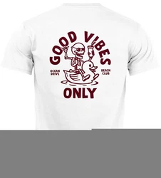 Neverless Print-Shirt Herren T-Shirt Backprint Good Vibes Only Lila/Weiß/Dunkelrot/Rot