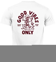 Print-Shirt Herren T-Shirt Backprint Good Vibes Only Quitsche-Ente Motivprint mit Print