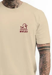 Neverless Print-Shirt Herren T-Shirt Backprint Good Vibes Only Lila/Rot/Weiß/Khaki