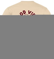 Neverless Print-Shirt Herren T-Shirt Backprint Good Vibes Only Lila/Rot/Weiß/Khaki