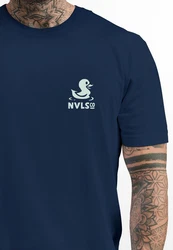 Neverless Print-Shirt Herren T-Shirt Backprint Good Vibes Only Dunkelblau/Blau/Lila