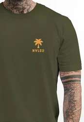 Neverless Herren T-Shirt Print Into the Jungle Dunkelgrün/Grün
