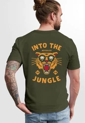 Neverless Herren T-Shirt Print Into the Jungle Dunkelgrün/Grün