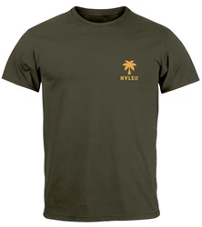 Neverless Herren T-Shirt Print Into the Jungle Dunkelgrün/Grün