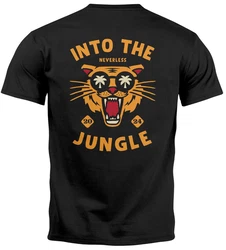 Neverless Herren T-Shirt Print Into the Jungle Dunkelgrün/Orange/Braun/Schwarz/Grün