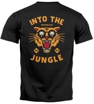 Neverless Herren T-Shirt Print Into the Jungle Dunkelgrün/Orange/Braun/Schwarz/Grün