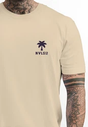 Neverless Herren T-Shirt Print Into the Jungle Beige/Khaki/Braun