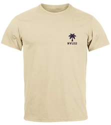 Neverless Herren T-Shirt Print Into the Jungle Beige/Khaki/Braun