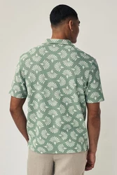Next Poloshirt Strukturiertes mit Print Blau/Grün/Dunkelgrün/Türkis