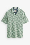 Next Poloshirt Strukturiertes mit Print Blau/Grün/Dunkelgrün/Türkis