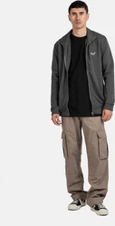 REELL Kapuzenpullover Staple Zip Sweatshirt Khaki/Grau/Braun/Hellgrau