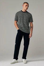 Next T-Shirt mit geometrischem Muster Schwarz/Creme/Grau