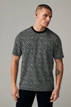 Next T-Shirt mit geometrischem Muster Schwarz/Creme/Grau