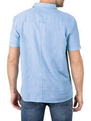 riverso Herren Kurzarm Hemd RIVCarlo Regular Fit (1-tlg) Hellblau/Blau
