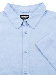 riverso Herren Kurzarm Hemd RIVCarlo Regular Fit (1-tlg) Hellblau/Blau