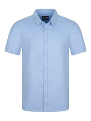 riverso Herren Kurzarm Hemd RIVCarlo Regular Fit (1-tlg) Hellblau/Blau