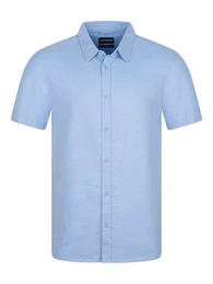 Kurzarmhemd Herren Kurzarm Leinen Hemd RIVCarlo Regular Fit (1-tlg)