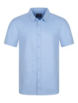 riverso Herren Kurzarm Hemd RIVCarlo Regular Fit (1-tlg) Hellblau/Blau