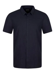 riverso Herren Kurzarm Hemd RIVCarlo Regular Fit (1-tlg) Dunkelblau/Hellblau/Blau