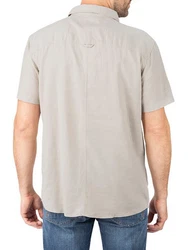 riverso Herren Kurzarm Hemd RIVCarlo Regular Fit (1-tlg) Khaki/Beige/Weiß/Braun