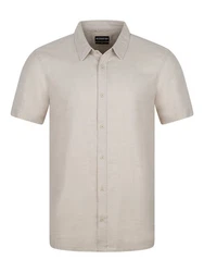 riverso Herren Kurzarm Hemd RIVCarlo Regular Fit (1-tlg) Khaki/Beige/Weiß/Braun