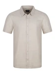 riverso Herren Kurzarm Hemd RIVCarlo Regular Fit (1-tlg) Khaki/Beige/Weiß/Braun