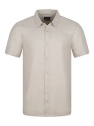 riverso Herren Kurzarm Hemd RIVCarlo Regular Fit (1-tlg) Khaki/Beige/Weiß/Braun