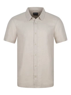 riverso Herren Kurzarm Hemd RIVCarlo Regular Fit (1-tlg) Khaki/Beige/Weiß/Braun