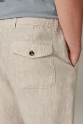 Next Shorts Signature Leinen-Shorts Khaki/Beige/Weiß/Braun