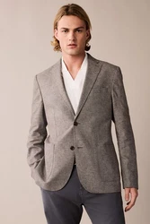 Next Leinensakko Slim Fit Sakko (1-tlg) Grau/Braun/Hellgrau/Beige