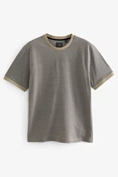 Next T-Shirt mit geometrischem Muster Beige/Braun/Dunkelgrün/Khaki/Grau