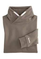 Bench. Loungewear Sweatshirt mit Stehkragen Grau/Khaki/Braun/Beige