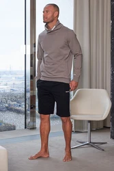 Bench. Loungewear Sweatshirt mit Stehkragen Grau/Khaki/Braun/Beige