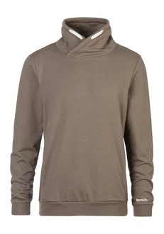 Bench. Loungewear Sweatshirt mit Stehkragen Grau/Khaki/Braun/Beige