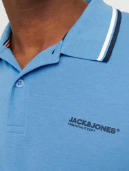 Jack & Jones Poloshirt JJCAMPA POLO SS Hellblau/Blau